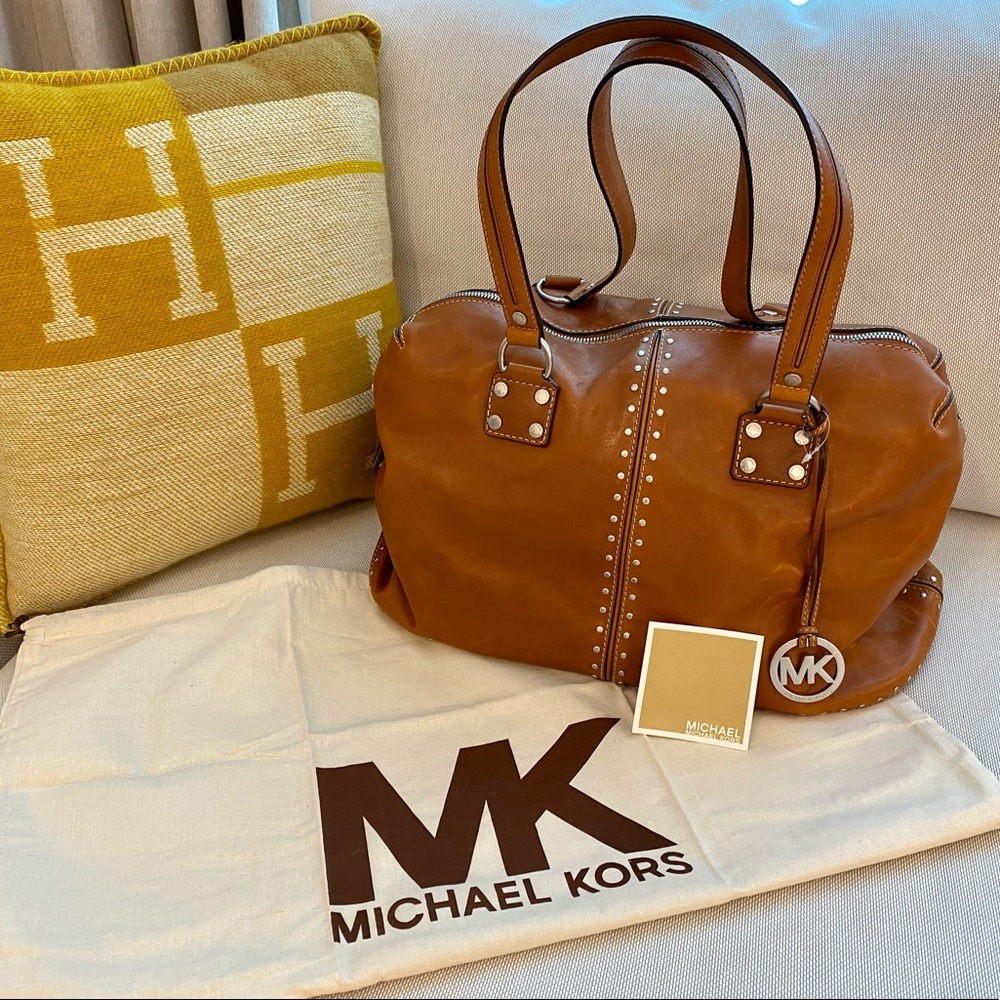 Michael Kors Brown Leather Travel Bag